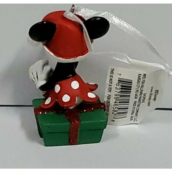 Disney Hallmark Minnie Mouse Christmas Tree Ornament holiday gift Santa hat - Picture 4 of 8